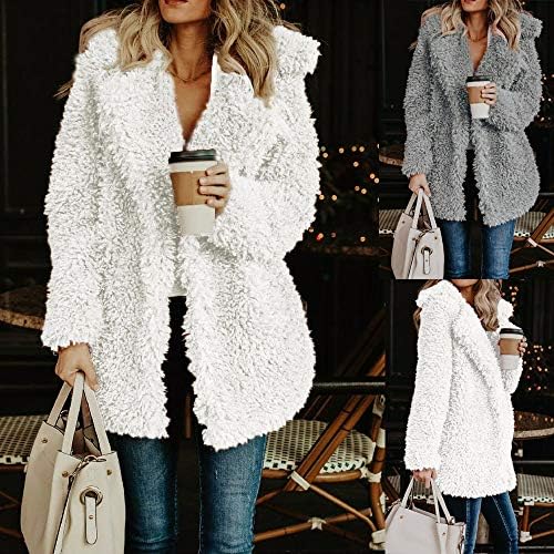 Seryu lapeel inverno de roupas femininas femininas lã quente casaco de lã artificial
