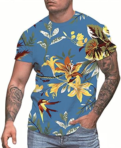 Camisas de treino de verão BMISEGM para homens de férias de verão masculinos tendência de moda de moda de praia lazer