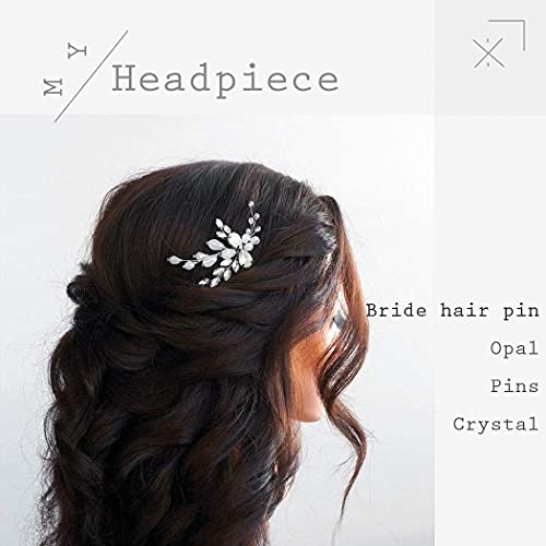 Catery Bride Wedding Hair Pins Crystal Opal Set Jewelry Headpieces Acessórios de cabelo decorativos para mulheres