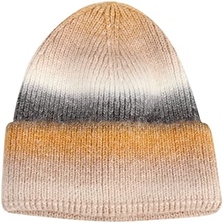 Winter Knit Sport à prova de vento e gradiente de tampa curta de tampa de tampa de tampa de tinta chapéu de lã de malha de lã Faux Mad