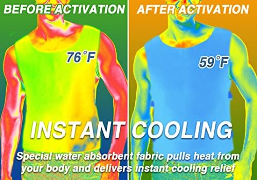 Colete de gelo de resfriamento para homens Mulheres - PVA Colete frio e evaporativo ativado para a MS Hot Weather