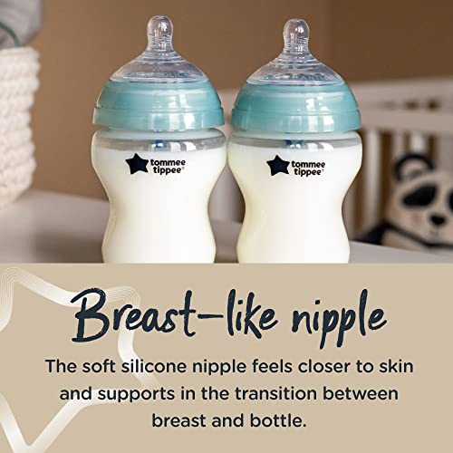 Tommee Tippee Avançado Anti-cólico Fluxo rápido mamilos de mamadeira, mamilo em forma de peito, mais de 6 meses, 2