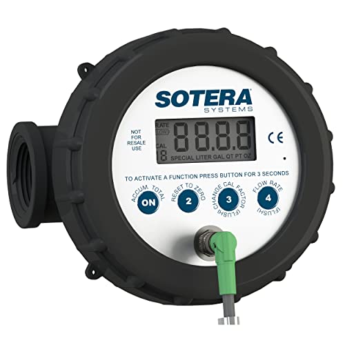 Sotera 825p 1 2-20 gpm Digital Inline Disc Poly Chemical Transfer Meter com saída de pulso, saída analógica de 4-20 mA, 125 psi