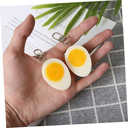 Nolitoy 8 PCs Ovo cozido Chaves de ovo para mulheres Grab Bag Gifts For Women Wallet Keychain Bolsa Charms Fake Fake
