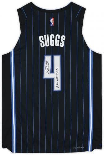 Jalen Suggs Orlando Magic autografou Black Nike 2021-2022 Jersey autêntica com inscrição 20215 Pick - camisas da NBA autografadas