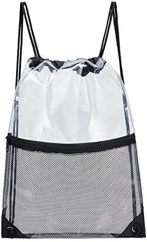 Bolsa de cordão transparente do USPECLARE, sacos em massa Sacos de cilindros Backpack Backpack Pull String Backpack