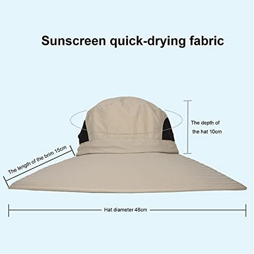 Chapéu de ventilador solar Chapéu anti-ultravioleta Fan respirável e de tecido rápido destacável à prova d'água para viajar