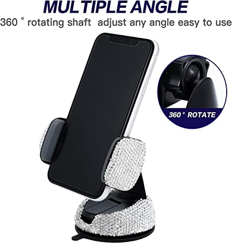 Gabba Goods Bling Car Mount Phone Solder - se encaixa em todos os telefones com mãos livres - telefone celular ajustável