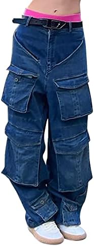 Calças de flare para mulheres Jean Wide Laved Bell Bottom Ripped Troushers Women Mulheres destruídas Flare Palazzo Calças