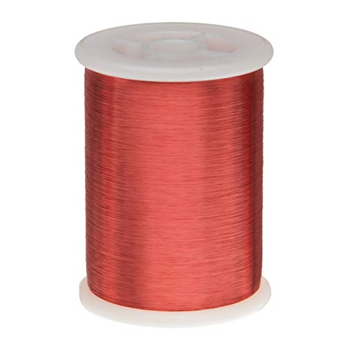Fio de ímã, fios de cobre esmaltados pesados, 34 awg, 8 oz, 3919 'comprimento, 0,0075 de diâmetro, vermelho