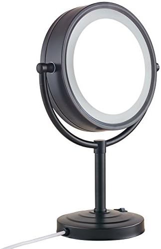 Espelho de maquiagem LED de Cavoli 8,5 polegadas com ampliação de 10x, acabamento de bronze com dois lados com dois lados e