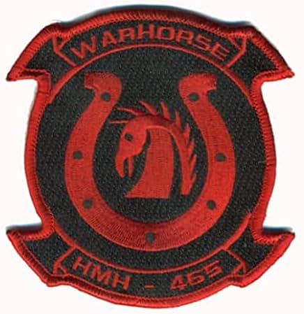 HMH-465 Warhorse Black/Red Patch-Costurar