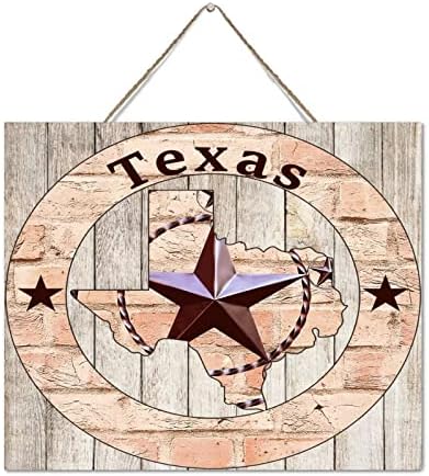 Autravelco Vintage Wood Plank pendurado sinal do Texas Lone Star mapa residencial mapa de madeira personalizada Placa de madeira