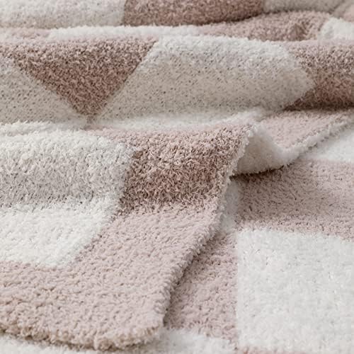 Bearberry Fuzzy Pickerboard Grid Throw Blanket Microfibra quente e aconchegante durante toda a estação Decoração de cobertor para sofá -cama Viagem para casa