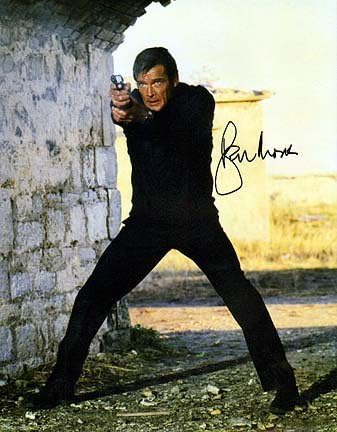 Roger Moore 11x14 Photo de celebridade masculina assinada pessoalmente