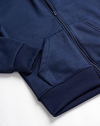 Conjunto de corredores de lã de sete garotos - 2 peças com capuz com zíper completo e calça de moletom de 2 peças e calças
