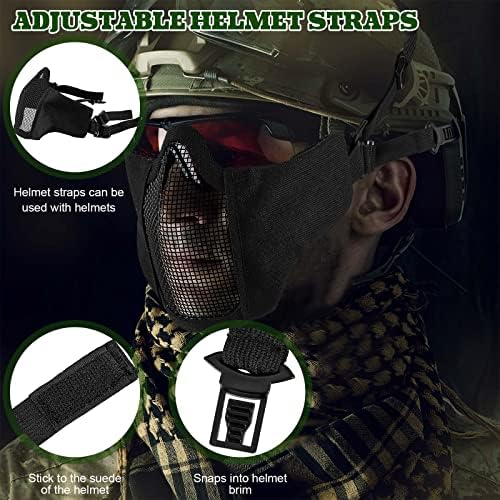 4 sets máscara de malha airsoft 6 máscara de malha de face dobrável estilo de forma militar tática ajustável Máscara protetora de face para caçar paintball