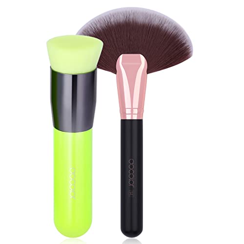 Docolor Flat Top Kabuki Foundation Brush Professional Synthetic Makeup Brush com escova de face a maquiagem de maquiagem