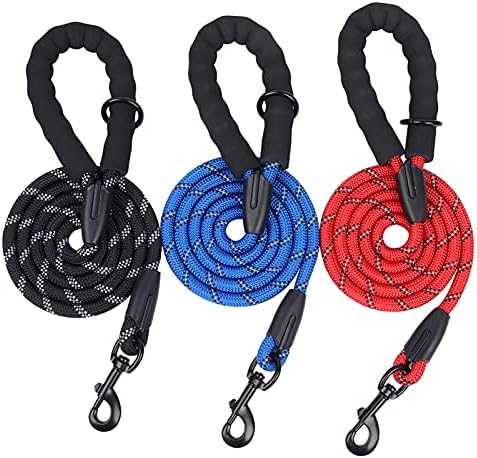 Putybudy Dog Leash com sacos de cocô, 150 1,2 cm de trela de pé para cães médios para cães médios, alça à prova de deslizamento