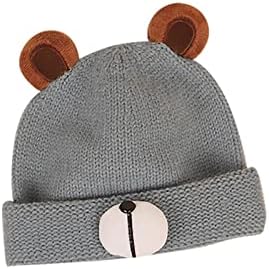 Qlazo inverno gorro de chapéu de bebê cor sólida cor de inverno bebê chapéu de lã espessada