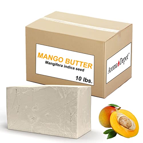 Aroma Depot 10 lb. Manteiga de manga crua não refinada natural Pure Grande para pele, corpo e cuidado com o cabelo.
