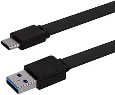 MONOPRICE PLAT USB TIPO C para Tipo A 3.2 Gen1 Carga e Cabo de sincronização - 3 pés - Black | 5gbps, 3a, conector reversível, compatível