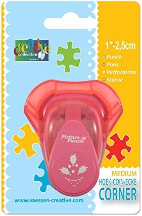 Vaessen Creative Craft Paper Corner Rounder Punch, Holly, para projetos de bricolage, scrapbooking e fabricação de cartões, multicoloria, 14 x 10 x 5 cm