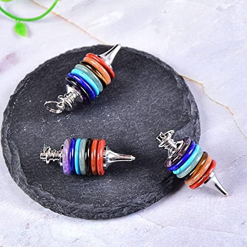 Ruitaiqin shitu 1pc pingente de pedra natural pendulum reiki cristal sete chakras pingente amuleto wicca cura quartzo moda