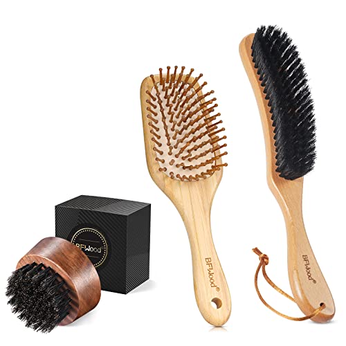Escova de barba bfwood, escova de cabelo e escova de roupas