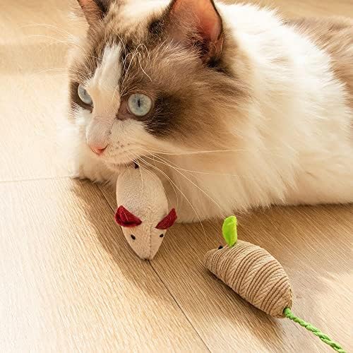 Oallk 1pcs fofo rato de gato brinquedos de gato de gato chrew brinquedos ratos brinquedos de mouse dentes macios limpando brinquedo