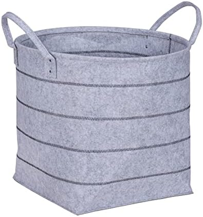 Wenko Nella l Cesta de armazenamento, cesta de feltro de alta qualidade feita de poliéster de baixa manutenção em cinza