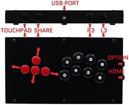 F2-PS Todos os botões Arcade Joystick Game Controller para PS5/PS4/PS3/PC Console Joystick