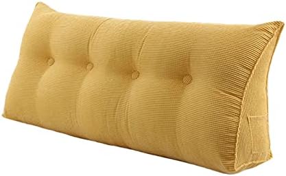 Cedro de travesseiro de cunha comprimento de 47 Suporte de traseira travesseiros para sentar na cama travesseiros de leitura extra grandes para travesseiros de cabeceira de cama de tamanho total e queen -size para adultos e crianças (cor: amarelo, tamanho: 47 x 9 x