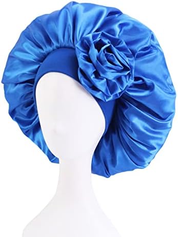 Capas de cabeceira elástica feminina Caps Dormindo Flor Flor Setin Headwarwarwares Solid Cors Capas de cabelo estriadas e esticadas para mulheres