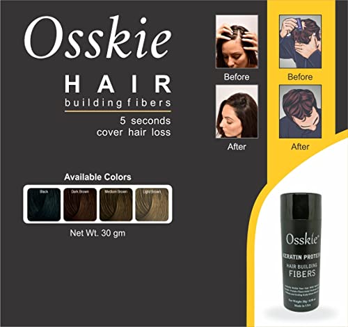 Osskie Hair Building Fiber, Reabil Pack Use para todas as fibras de cabelo, corretivo de perda de cabelo