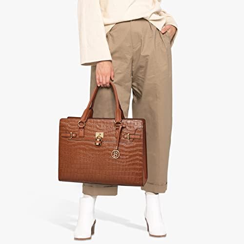 Borda de Bostanten para mulheres 15,6 polegadas de couro para laptop vintage slim advogado bolsa de trabalho elegante bolsa de trabalho