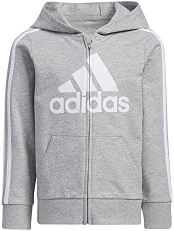 A adidas do menino Frente French Terry Capeled Jacket and Rankgers Set