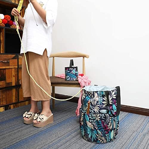 5 PCs Bolsa de armazenamento de fios, bolsa organizadora de tricô de armazenamento de fios de grande capacidade com bolsos, tricô