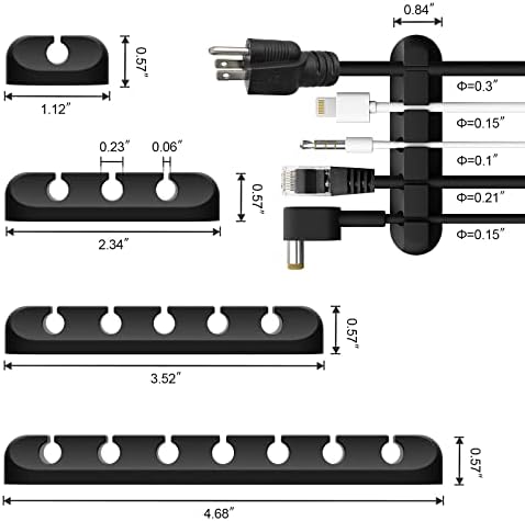 Porta de cabo de mesa da Mikudia Management - 7 clipes de cabo inteligentes, suportes de cordão para mesa em casa