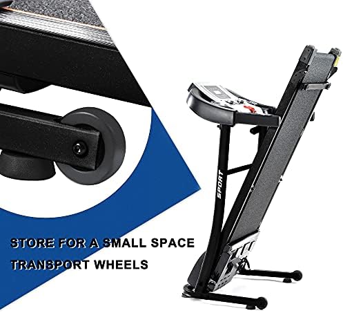 Treadmill dobrável para academia em casa com 12 programas automáticos e 3 modos, esteira com inclinação automática com LCD de bloqueio de segurança e treino de exercício interno de monitor de pulso