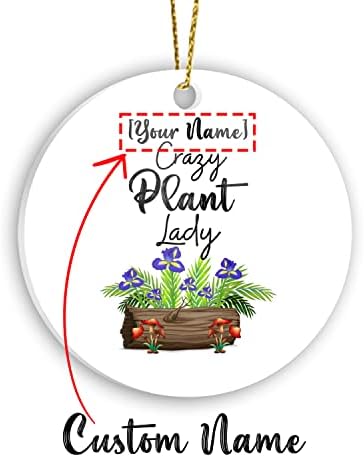 Ornamento personalizado, personalize Caro Crazy Plant Lady Ornament, projete seu próprio ornamento para decorar árvore, casa no dia