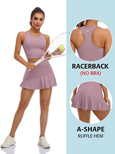 Vestidos de tênis de 2 peças ATTRACO para mulheres de treino atlético com shorts e bolsos