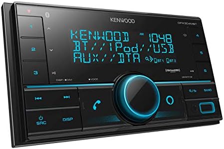 Kenwood DPX304MBT DUPLE DIN IN-Mídia digital receptor com Bluetooth | Receptor estéreo de carro sem mecanismo | Alexa Ready - Black