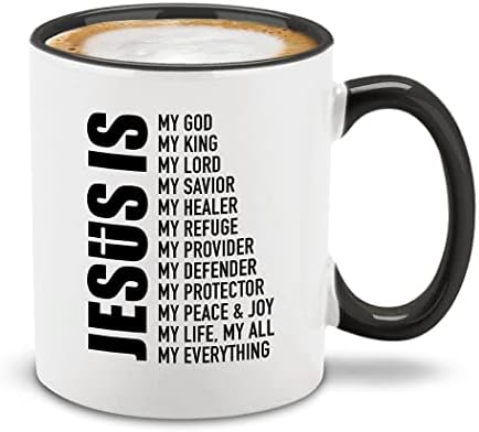 Shop4eves Jesus é meu tudo de caneca de café cerâmica de cerâmica religiosa xícara de chá