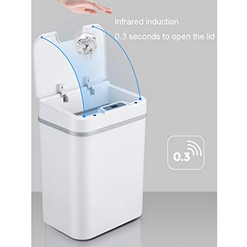 Neochy Indoor Dustbins Smart Lixo lata de lata de estar Cozinha de banheiro criativa com tampa de lixo automático lixo lixo 12L lata de lixo de cozinha alimentada por bateria/preto