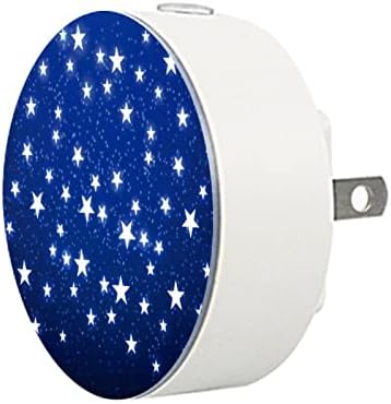 2 Pacote de plug-in Nightlight LED Night Light com Dusk-to-Dawn para o quarto de crianças, berçário, cozinha, corredor brilhante estrelas azul-fundo azul