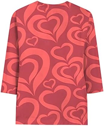 Camisas do Dia dos Namorados para mulheres casuais Love Love Heart Graphic Tee