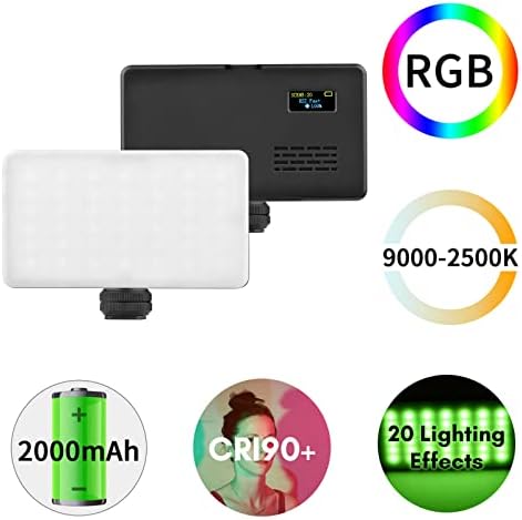 XIXIAN Pocket RGB Video Light LED preenchimento de 2500k-9000k Dimmable 20 Efeitos de iluminação Bateria embutida com adaptador
