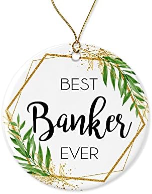 Wolfedesignpdd Banker Christmas Ornament - Gift de ornamento de Natal para Banker - Melhor Banker do mundo - Melhor