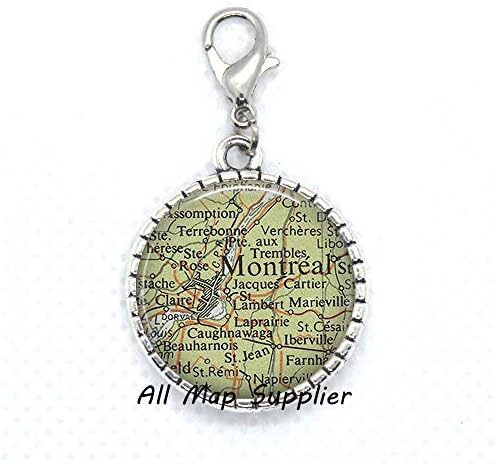 AllMapsupplier Fashion Zipper Pull Montreal Mapa Flop Lobster, Montreal Map Zipper Pull Montreal Zipper Pull, Montreal